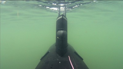 HMS Triumph at periscope depth