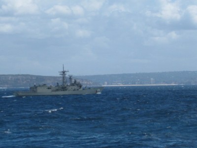 HMAS Darwin off Manly Beach